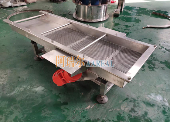 Granulados de plástico de aço inoxidável de dupla camada de alta eficiência, peneira vibratória linear, separador vibratório retangular, para grânulos de plástico PE com peneira perfurada