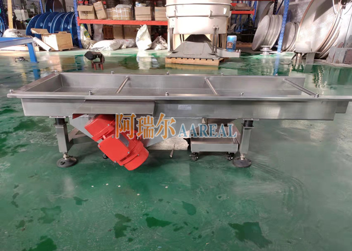 Granulados de plástico de aço inoxidável de dupla camada de alta eficiência, peneira vibratória linear, separador vibratório retangular, para grânulos de plástico PE com peneira perfurada